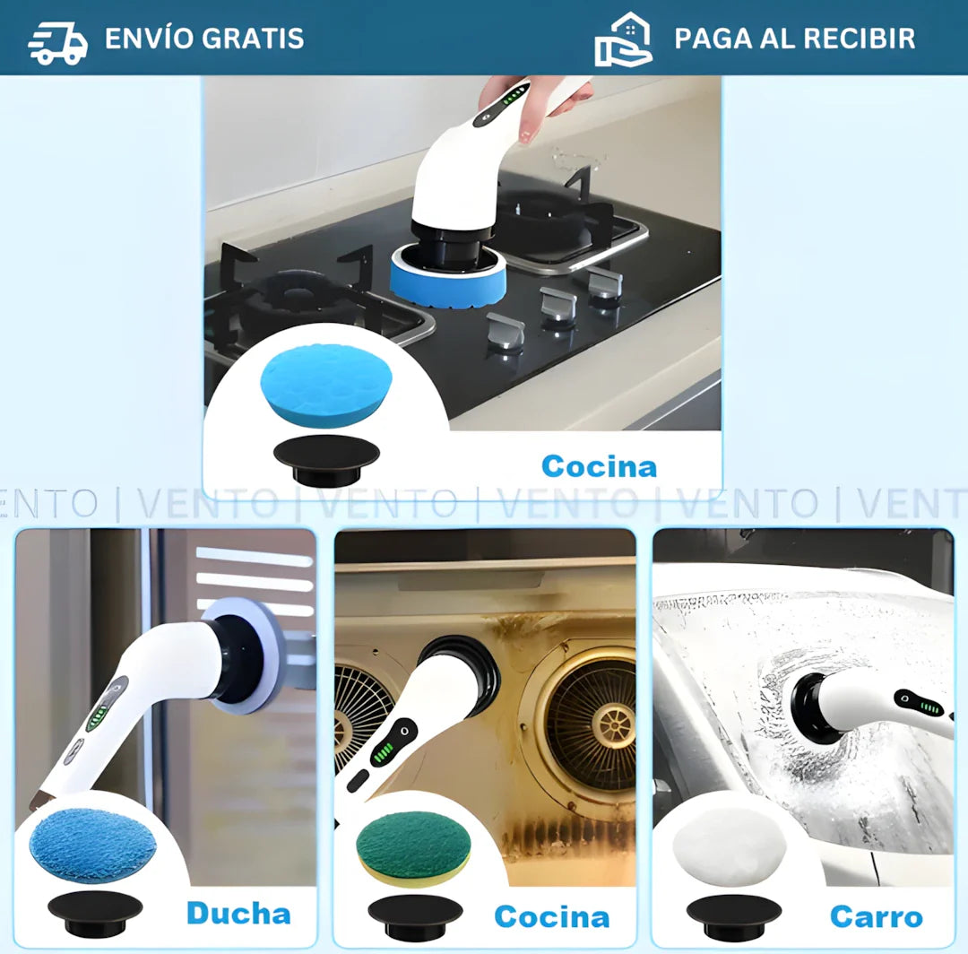 TURBOCLEAN: CEPILLO ELÉCTRICO DE LIMPIEZA 9 EN 1