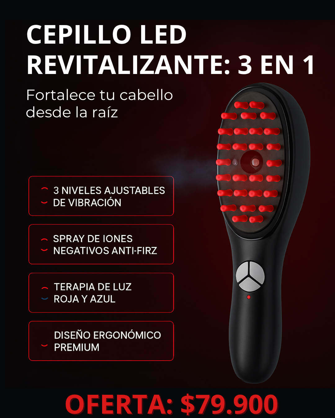 CEPILLO MASAJEADOR CAPILAR 3 EN 1