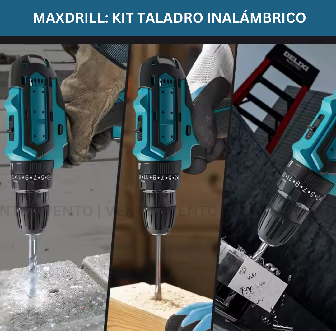 MASTERDRILL: KIT TALADRO INALÁMBRICO