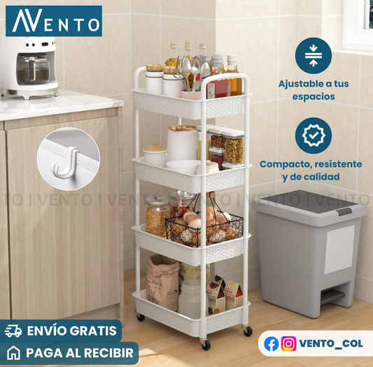 CARRITO ESTANTE ORGANIZADOR 4 NIVELES